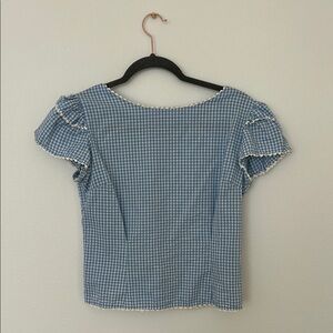 Blue Gingham Women's Top